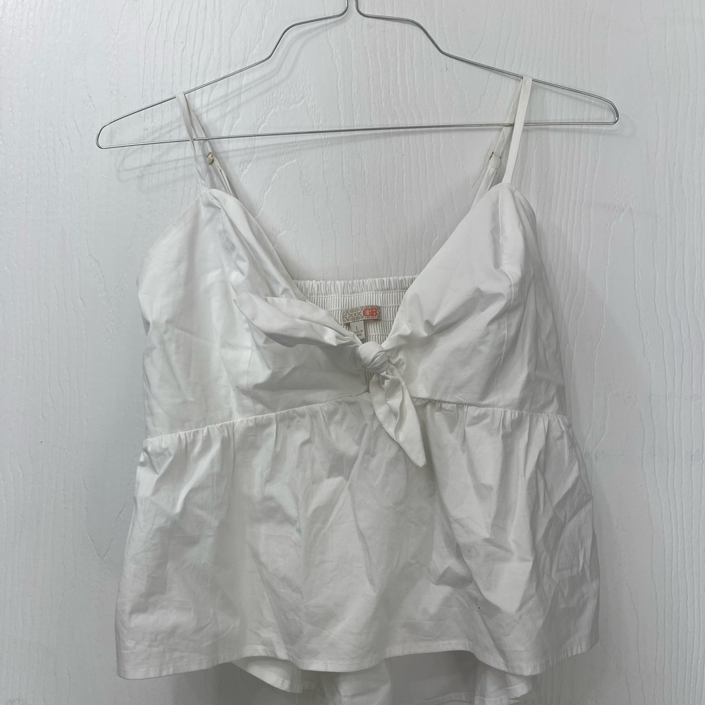 GB White Tie-Front Tank Top – Size L – NWT